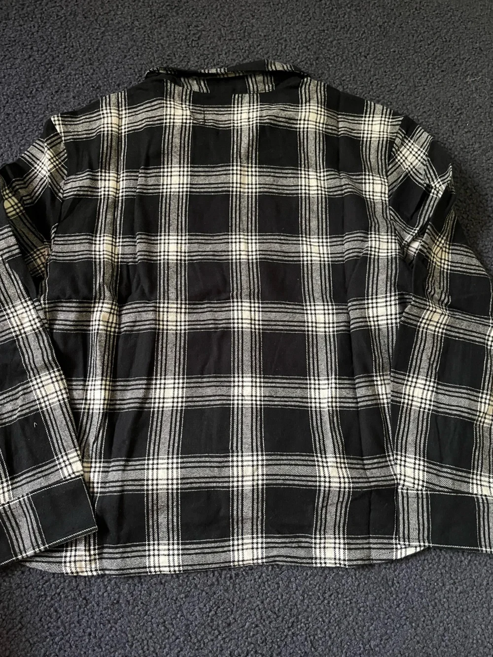 Old Navy Black and White Plaid Button-Down Shirt